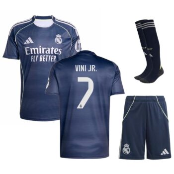 Maillot Kit Enfant Real Madrid Exterieur 2025 2026 Vini Jr.